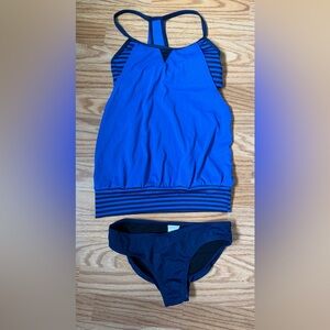 Nike Two Piece Swim Set Blue Tankini Racerback Size Small S